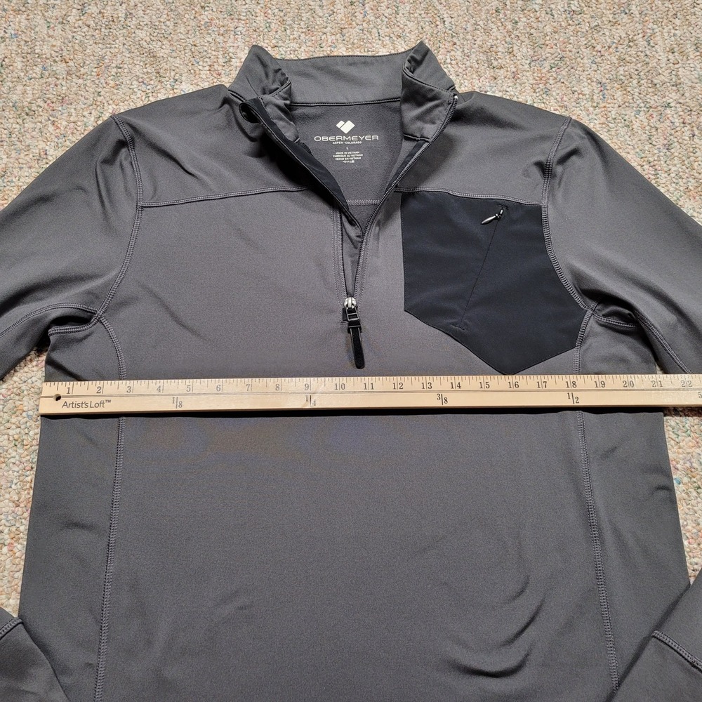 Obermeyer Flex Shirt Mens Large Grey 1/4 Zip Pullover Outdoors Active Base Layer - Picture 10 of 16